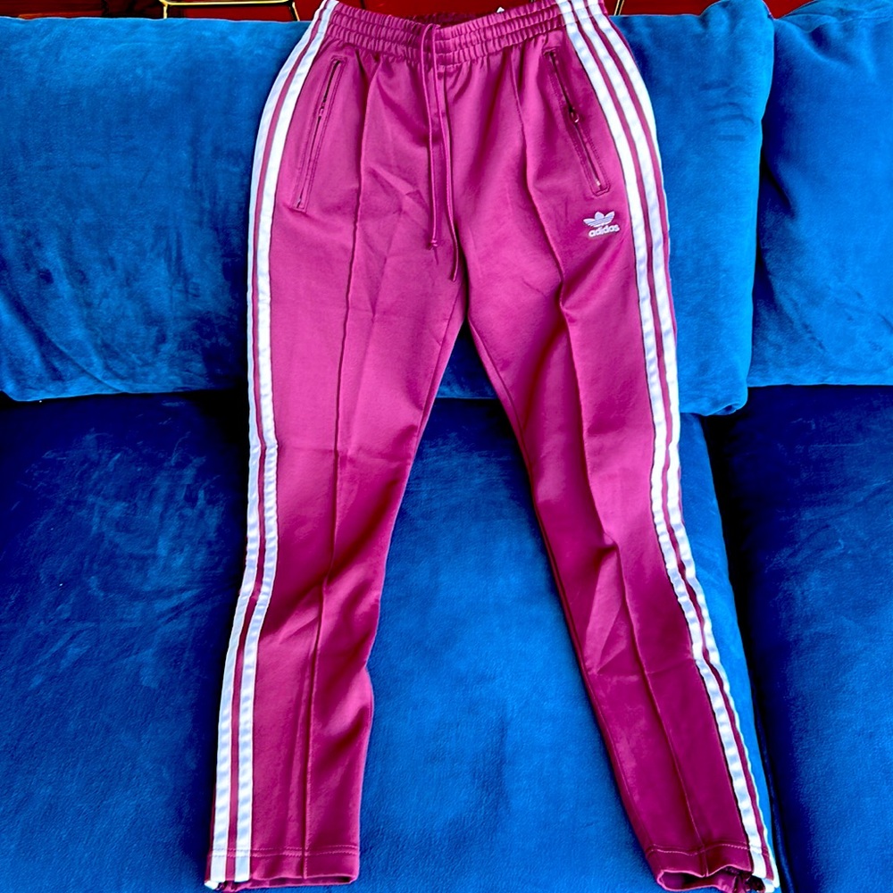 Adidas prime track pants size XS in burgundy/ maroon color